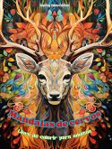 Mandalas de cervos   Livro de colorir para adultos   Imagens antiestresse para estimular a criatividade