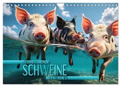 Schwimmende Schweine im Paradies (Wandkalender 2024 DIN A4 quer), CALVENDO Monatskalender
