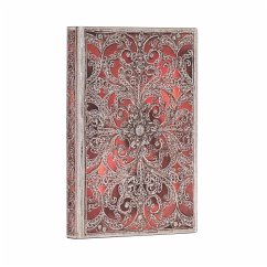 Cover Paperblanks Garnet Silver Filigree Collection Softcover Flexi Mini Lined Elastic Band Closure 208 Pg 80 GSM