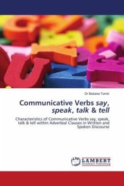 Communicative Verbs say, speak, talk & tell - Tomic, Dr Bozana