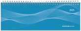 Tisch-Querkalender Profi blau 2025 - Büro-Planer 29,7x10,5 cm - Tisch-Kalender - 1 Woche 2 Seiten - Ringbindung - Zettler