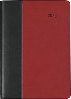 Buchkalender Premium Fire schwarz-rot 2025 - Büro-Kalender A5 - Cheftimer - 1 Tag 1 Seite - 416 Seiten - Tucson-Einband - Zettler