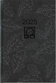 Buchkalender schwarz 2025 - Bürokalender 14,5x21 cm - 1 Tag auf 1 Seite - Kartoneinband, Recyclingpapier - Stundeneinteilung 7 - 19 Uhr - 876-0721