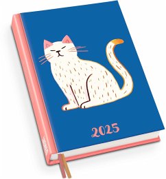 Taschenkalender »White Cat« 2025 - Terminplaner mit Wochenkalendarium - Format 11,3 x 16,3 cm