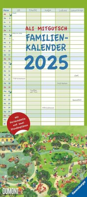 Ali Mitgutsch Familienkalender 2025 - Wandkalender - Familienplaner mit 5 Spalten - Format 22 x 49,5 cm
