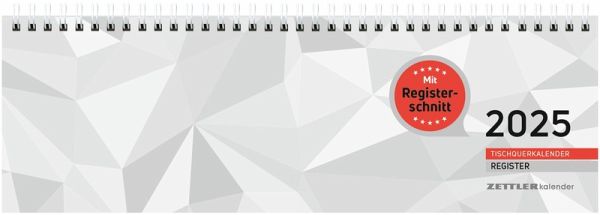Tischquerkalender Register 2025 - 32x10,5 cm - 1 Woche auf 2 Seiten - Bürokalender mit Registerstanzung - Stundeneinteilung von 6 - 21 Uhr - 166-0002 Tischquerkalender Register 2025 - 32x10,5 cm - 1 Woche auf 2 Seiten - Bürokalender mit Registerstanzung - Stundeneinteilung von 6 - 21 Uhr - 166-0002