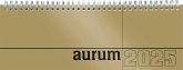 Tisch-Querkalender aurum 2025 - Büro-Planer 29,7x10,5 cm - Tisch-Kalender - 1 Woche 2 Seiten - gold - Ringbindung - Zettler