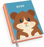 Hamster Taschenkalender 2025 - Tier-Illustration von Dawid Ryski - Terminplaner mit Wochenkalendarium - Format 11,3 x 16,3 cm