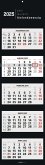 5-Monatskalender Black 2025 - Büro-Kalender 33x20 cm (geschlossen), 33x120 (geöffnet) - faltbar - mit Datumsschieber - Alpha Edition
