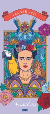 Frida Kahlo 2025 - Planer mit variabler Spaltenzahl - Florales Design - Format 22 x 49,5 cm