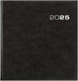 Wochenbuch Sekretär 2025 - Bürokalender 20x21 cm - Farbe: anthrazit - 1 Woche auf 2 Seiten - Buchkalender - 786-0021