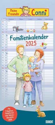 Conni Familienkalender 2025 - Wandkalender - Familienplaner mit 5 Spalten - Format 22 x 49,5 cm