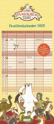 Schule der magischen Tiere Familienkalender 2025 - Wandkalender - Familienplaner mit 5 Spalten - Format 22 x 49,5 cm - Auer, Margit