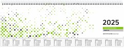 Tischquer-Kalender 2025 36,2x13,6 - 1W/2S grün/weißes Papier - verlängerte Rückwand - grün - Bürokalender 36,2x13,6 - 1 Woche 2 Seiten - Stundeneinteilung 7-20 Uhr - 137-0013-1