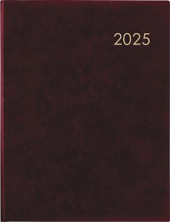 Zettler - Wochenbuch 2025 bordeaux, 21x26,5cm, Taschenplaner mit 128 Seiten im wattiertem Einband, Eckperforation und Fadensiegelung, Mondphasen, Wochenübersicht und internationales Kalendarium