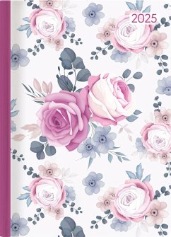 Lady Journal Midi Roses 2025 - Taschen-Kalender 12x17 cm - Rosen - mit Mattfolie - Notiz-Buch - Weekly - 192 Seiten - Alpha Edition