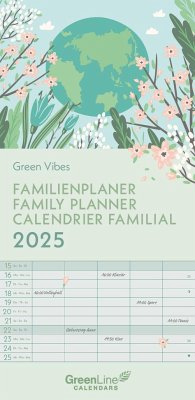 GreenLine Green Vibes 2025 Familienplaner - Familien-Kalender - Kinder 