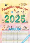 Familienplaner Cartoon 2025 - Familienkalender A3 (29,7x42 cm) - mit 6 Spalten, Ferienterminen (DE/AT/CH) und viel Platz für Notizen - Wandkalender