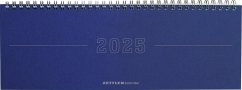 Tisch-Querkalender Papyrus Blau 2025 - Büro-Planer 29,7x10,5 cm - Tisch-Kalender - 1 Woche 2 Seiten - Ringbindung - Zettler