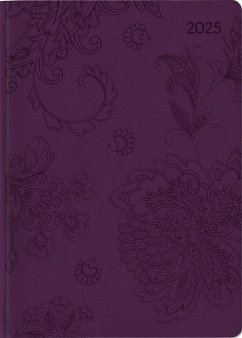 Ladytimer Deluxe Purple 2025 - Taschen-Kalender A6 (10,7x15,2 cm) - Tucson Einband - mit Motivprägung - Weekly - 128 Seiten - Alpha Edition