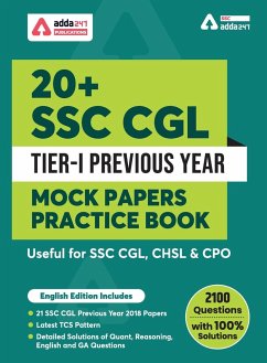 20+ SSC CGL Tier-I Previous Year Mock Papers Practice Book English Medium - Adda247