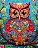 Mandalas de corujas Livro de colorir para adultos Imagens antiestresse para estimular a criatividade