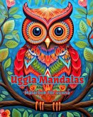 Uggla Mandalas Målarbok för vuxna Anti-stress-mönster som uppmuntrar till kreativitet