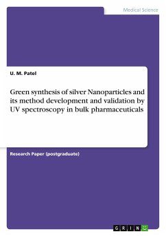Green synthesis of silver Nanoparticles and its method development and validation by UV spectroscopy in bulk pharmaceuticals