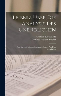 Cover Leibniz Über Die Analysis Des Unendlichen