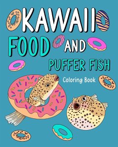 Kawaii Food and Puffer Fish Coloring Book - Paperland