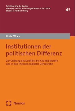 Institutionen der politischen Differenz - Miram, Malte