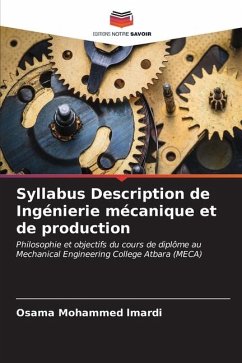 Syllabus Description de Ingénierie mécanique et de production - lmardi, Osama Mohammed