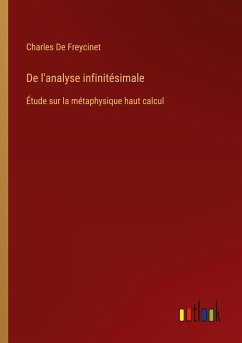 De l'analyse infinitésimale