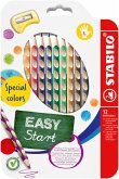Ergonomischer Buntstift für Linkshänder - STABILO EASYcolors - 12er Pack mit Spitzer - mit 12 verschiedenen Farben - Spezialfarben Ergonomischer Buntstift für Linkshänder - STABILO EASYcolors - 12er Pack mit Spitzer - mit 12 verschiedenen Farben - Spezialfarben