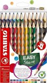 Ergonomischer Buntstift für Rechtshänder - STABILO EASYcolors - 24er Pack - mit 24 verschiedenen Farben