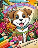 Os cachorrinhos mais fofos - Livro de colorir para crianças - Cenas criativas e engraçadas de cães felizes