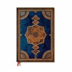 Paperblanks 2025 Weekly Planner Safavid Indigo Safavid Binding Art 12-Month Grande Vertical Elastic Band 160 Pg 100 GSM