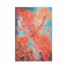 Paperblanks 2024-2025 Weekly Planner Firebird Birds of Happiness 18-Month Mini Horizontal Elastic Band 208 Pg 80 GSM