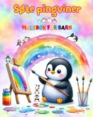 Søte pingviner - Malebok for barn - Kreative og morsomme scener med glade pingviner