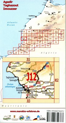 J12: Agadir - Taghazout - Imouzzer 1:120.000 GPS - Waypoints - www.marokko-erfahren.de;Conrad, A. + B.