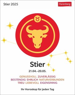 Stier Sternzeichenkalender 2025 - Tagesabreißkalender - Ihr Horoskop für jeden Tag - Satorius, Robert