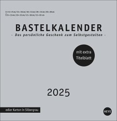 Premium-Bastelkalender silbergrau groß 2025