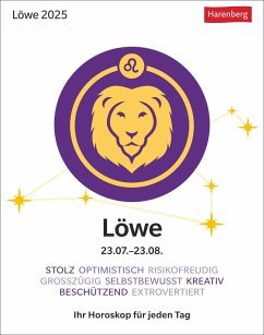 Cover Löwe Sternzeichenkalender 2025 - Tagesabreißkalender - Ihr Horoskop für jeden Tag