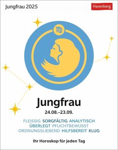 Jungfrau Sternzeichenkalender 2025 - Tagesabreißkalender - Ihr Horoskop für jeden Tag - Satorius, Robert