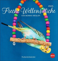 Freche Wellensittiche Postkartenkalender 2025