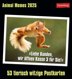 Animal Memes Postkartenkalender 2025 - 53 tierisch witzige Postkarten - Merschhemke, Elena