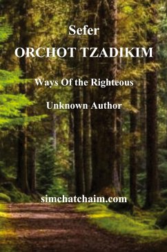Cover Sefer ORCHOT TZADIKIM - Ways of the Righteous