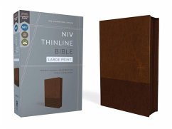 Niv, Thinline Bible, Large Print, Leathersoft, Brown, Zippered, Red Letter, Comfort Print - Zondervan