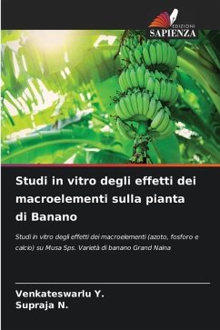 Studi in vitro degli effetti dei macroelementi sulla pianta di Banano - Y., Venkateswarlu;N., Supraja