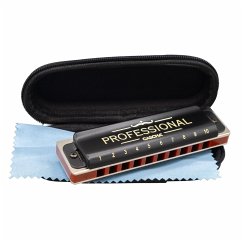 Professional Blues Harmonica in D (incl. case and cleaning cloth)